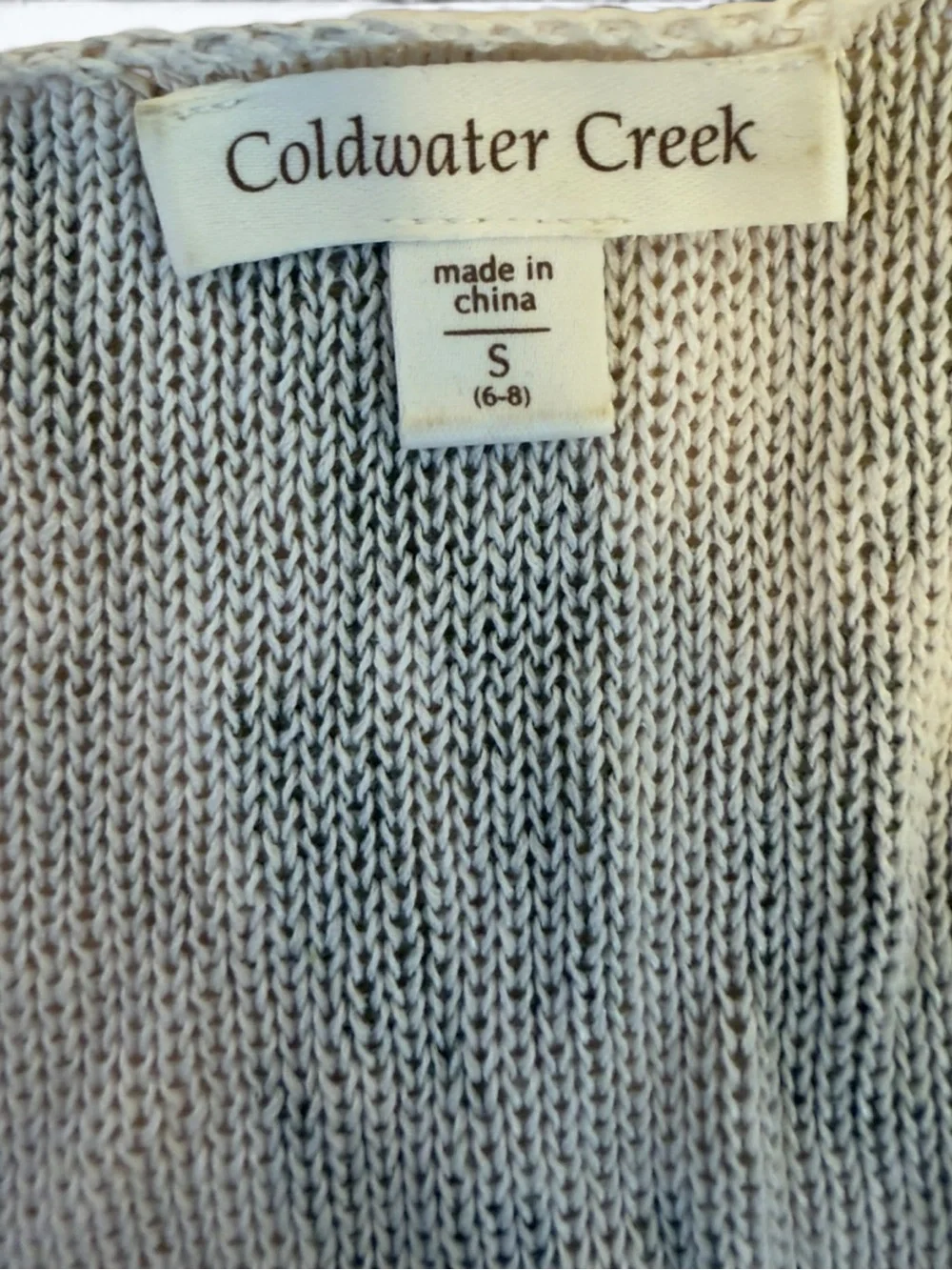 Coldwater Creek Floral Print Knit Cardigan Green Beige | Size S (6-8)